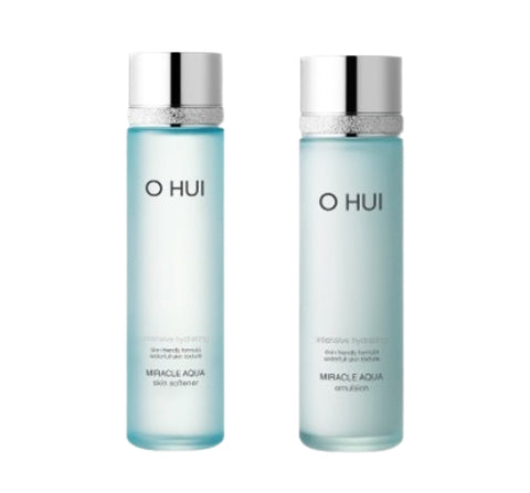 O HUI Miracle Aqua Skin Softener + Emulsion Single Set (2 Items) from Korea