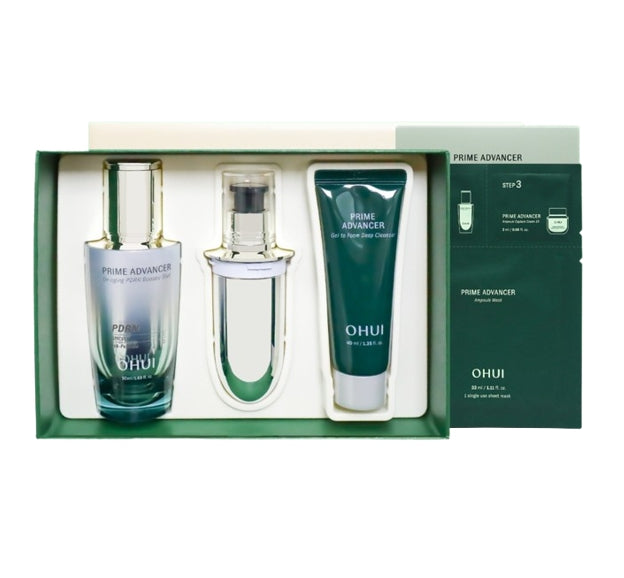 OHUI Prime Advancer De-Aging PDRN Booster Shot Double July 2025 Set (4 Items) from Korea by O HUI