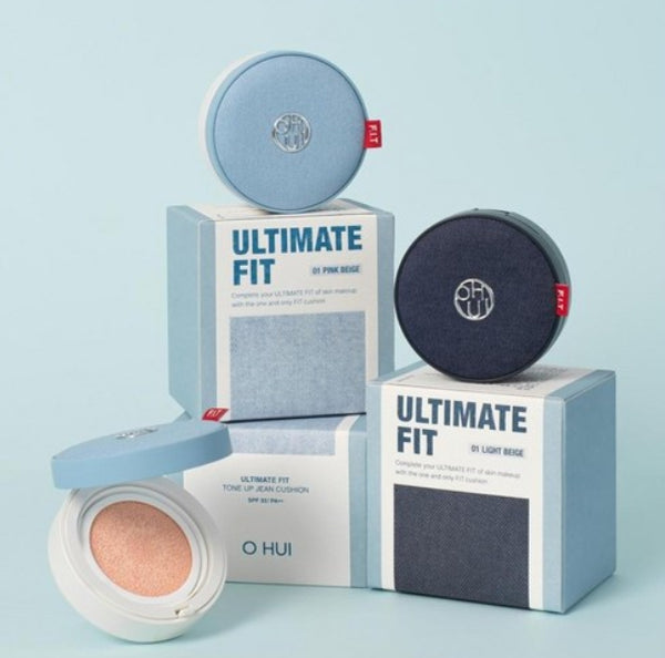 OHUI Ultimate Fit Tone Up Jean Cushion Pack (Main 15g + Refill 15g), #1 Pink Beige from Korea by O HUI