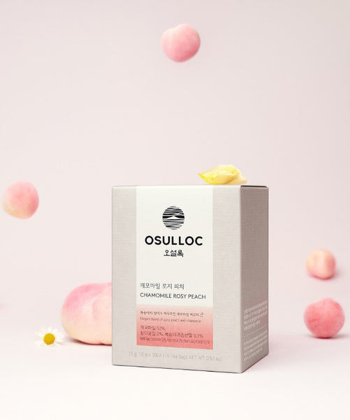 OSULLOC Chamomile Rosy Peach, 10 Piramid Tea Bags from Korea