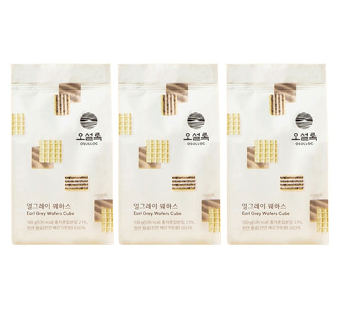 3 x OSULLOC Earl Grey Wafers Cube(Cookies), 1 Pack 100g from Korea
