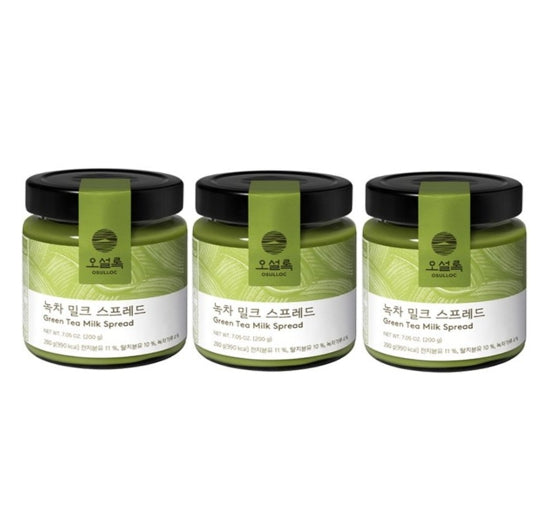3 X OSULLOC Green Tea Milk Spread 200g from Korea by OSULLOC