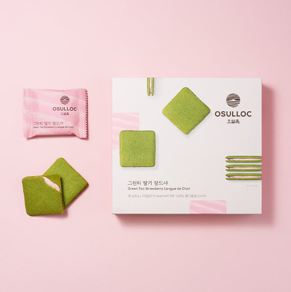 3 x OSULLOC Green Tea Strawberry Langue De Chat 90g (9g x 10ea) from Korea