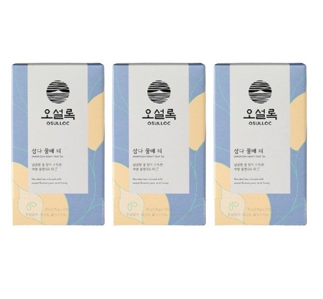 3 x OSULLOC Honey Pear Tea, 1 Box 20ea, from Korea by OSULLOC