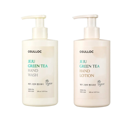OSULLOC Jeju Green Tea Hand Wash 295ml + Jeju Green Tea Hand Lotion 295ml from Korea