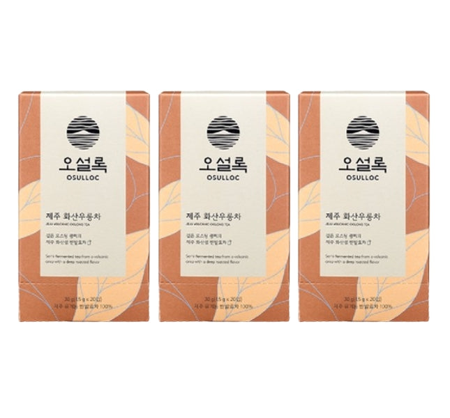 3 x OSULLOC Jeju Volcanic Oolong Tea, 1 Box 20ea, from Korea by OSULLOC