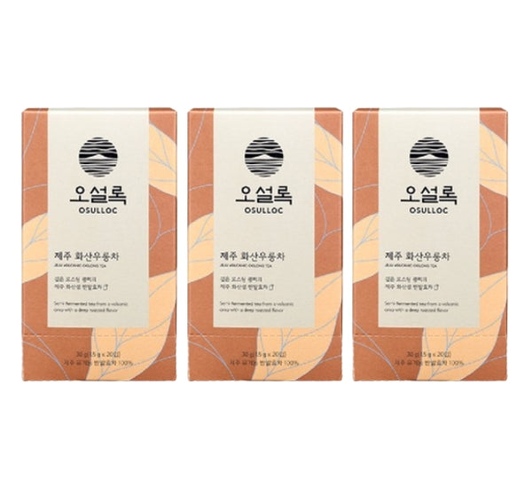 3 x OSULLOC Jeju Volcanic Oolong Tea, 1 Box 20ea, from Korea by OSULLOC