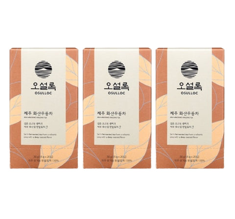 3 x OSULLOC Jeju Volcanic Oolong Tea, 1 Box 20ea, from Korea