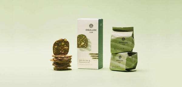 3 x OSULLOC Matcha Biscotti Chip 100g - Premium Green Tea Biscotti Snack from Korea