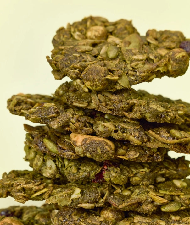 OSULLOC Matcha Granola Cookie 120g - Green Tea, Oats & Nuts Snack from Korea