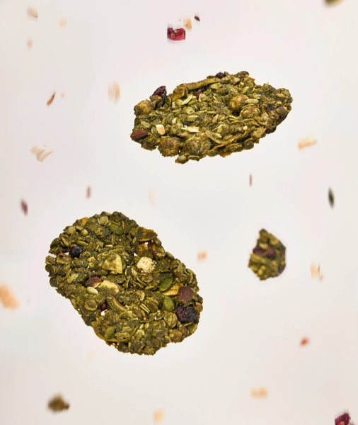 2 x OSULLOC Matcha Granola Cookie 120g - Green Tea, Oats & Nuts Snack from Korea
