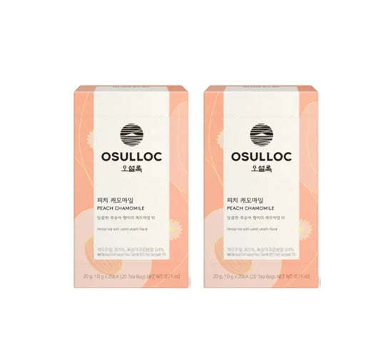 2 X OSULLOC Peach Chamomile, 20 tea bags, from Korea by OSULLOC