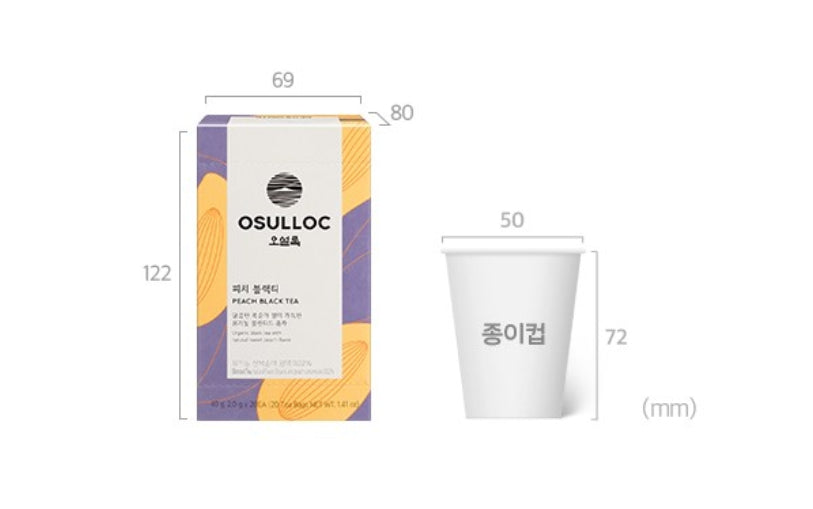 OSULLOC Peach Black Tea, 1 Box 20ea, from Korea by OSULLOC