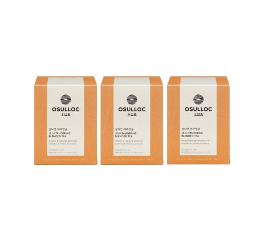 3 X OSULLOC Samdayeon Jeju Tangerine Blended Tea, 1 Box 10 Tea Bags from Korea by OSULLOC