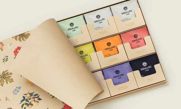 OSULLOC The Secret Tea Story Gift Set, 9 Flavors x 3 Piramid Tea Bags from Korea