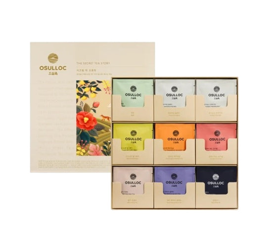 OSULLOC The Secret Tea Story Gift Set, 9 Flavors x 3 Piramid Tea Bags from Korea