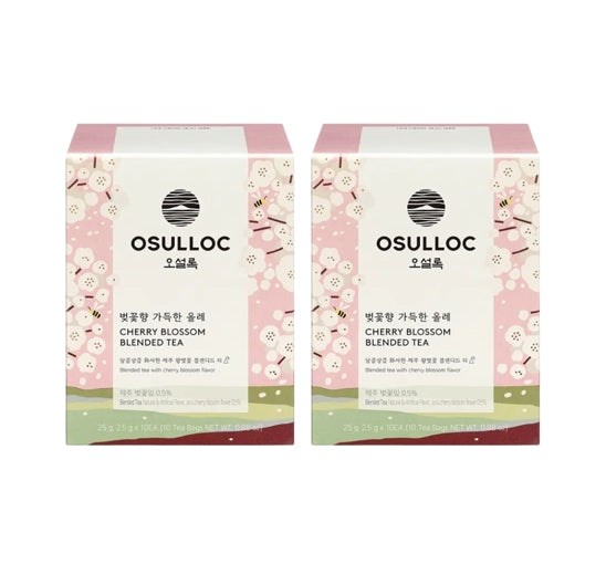 2 x OSULLOC Cherry Blossom Blended Tea, 10 Pyramid Tea Bags