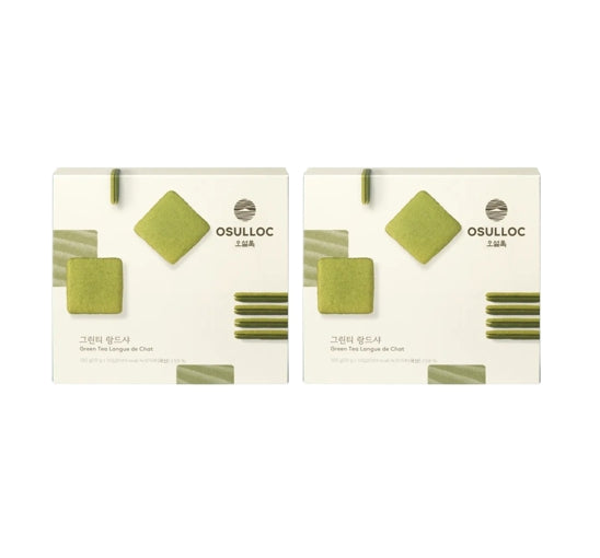 2 x OSULLOC Green Tea Biscuits(Green Tea Langue De Chat) 100g(10g x 10ea) from Korea