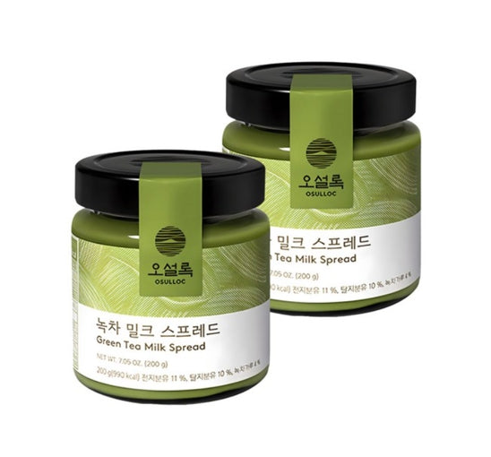 2 x OSULLOC Green Tea Milk Spread 200g from Korea