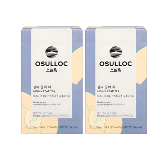 2 x OSULLOC Honey Pear Tea, 20 Tea Bags from Korea