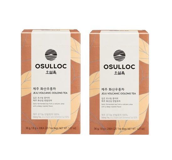 2 x OSULLOC Jeju Volcanic Oolong Tea, 20 Tea Bags from Korea