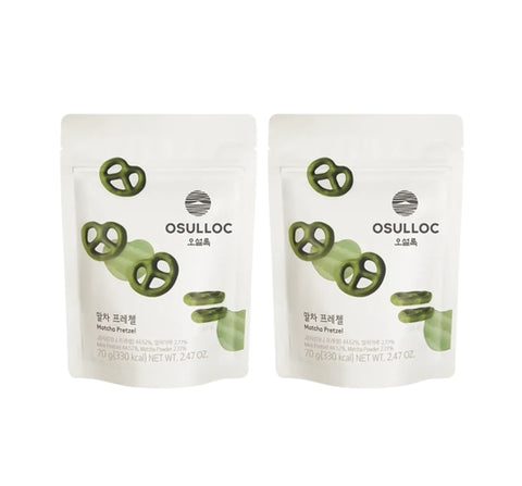 2 x OSULLOC Matcha Pretzel 70g from Korea