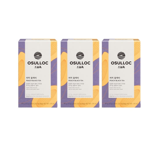 3 X OSULLOC Peach Black Tea, 1 Box 20ea, from Korea by OSULLOC