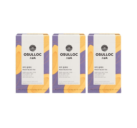 3 X OSULLOC Peach Black Tea, 1 Box 20ea, from Korea by OSULLOC