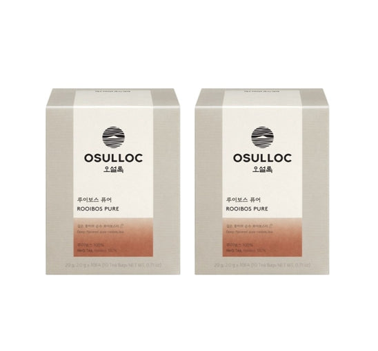 2 x OSULLOC Rooibos Pure, 10 Piramid Tea Bags from Korea
