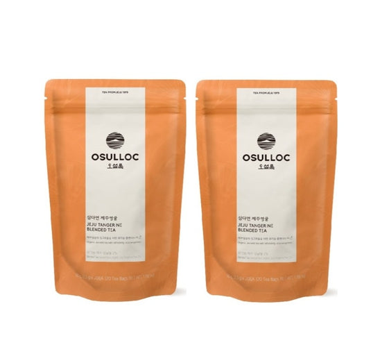 2 x OSULLOC Samdayeon Jeju Tangerine Blended Tea 20 Pramid Tea Bags from Korea