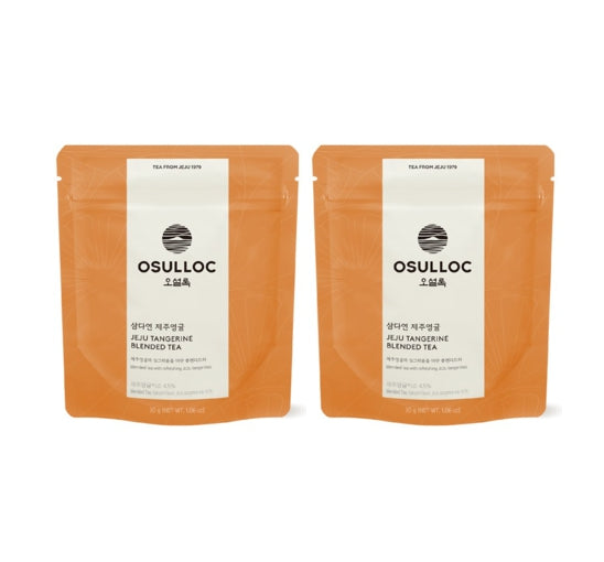 2 X OSULLOC Samdayeon Jeju Tangerine Blended Tea 30g (Loose Leaf Tea) from Korea