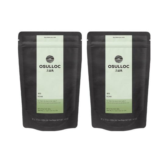 2 x OSULLOC Sejak Green Tea 20 Piramid Tea Bags from Korea