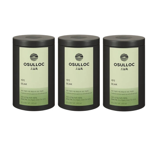 3 x OSULLOC Sejak Green Tea 80g (Loose Leaf Green Tea) from Korea