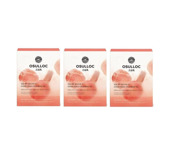 3 X OSULLOC Sunset Peach Cold Brew Tea, 1 Box 20 Tea Bags, from Korea by OSULLOC