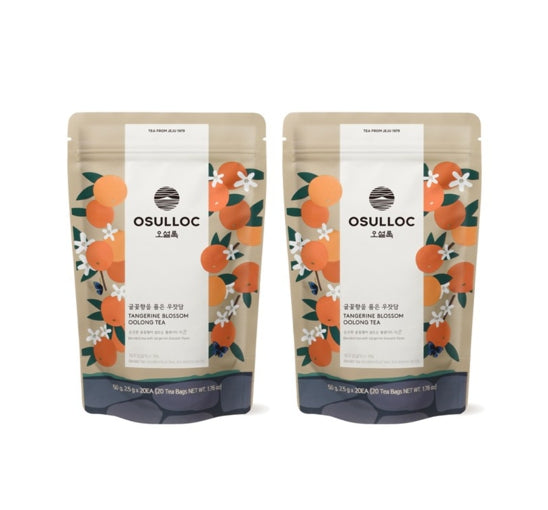 2 x OSULLOC Tangerine Blossom Oolong Tea 20 Piramid tea bags from Korea