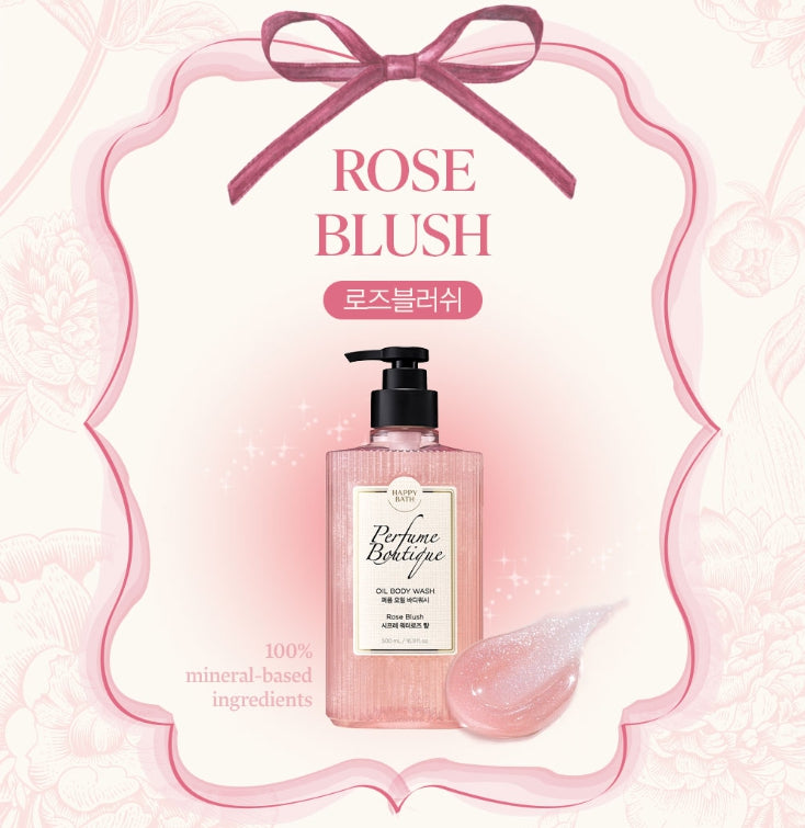 HAPPY BATH Perfume Boutique Oil Body Wash Rose Blush 500ml from Korea by HAPPY BATH