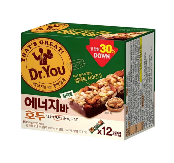 Orion Dr. You Walnut Compact Energy Bars 408g – Korean Nut Snack by Orion