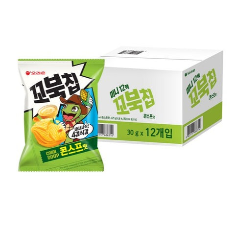 12 x Orion Kkobukchip (Turtle Chips) Corn Soup Flavor 30g from Korea