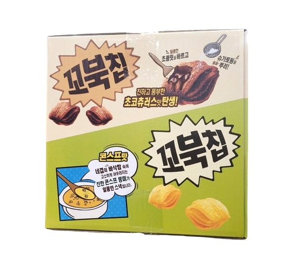 Orion Turtle Chips Variety Pack - Corn Soup 7 Bags + Choco Churros 7 Bags (903g) | Korean Snack Favorit by Orion