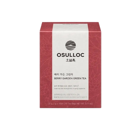 Osulloc Berry Garden Green Tea, 10 Pyramid Tea Bags (Raspberry & Vanilla Infusion) from Korea