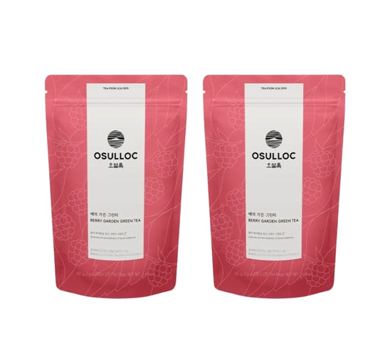 2 x OSULLOC Berry Garden Green Tea, 20 Pyramid Tea Bags from Korea