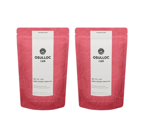 2 x Osulloc Berry Garden Green Tea, 20 Pyramid Tea Bags (Raspberry & Vanilla Infusion) from Korea