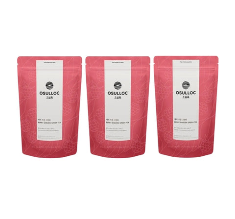 3 x Osulloc Berry Garden Green Tea, 20 Pyramid Tea Bags (Raspberry & Vanilla Infusion) from Korea