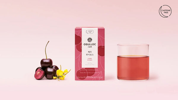 [CAFFEINE FREE] Osulloc Cherry Rooibos Tea (20 Tea Bags), Caffeine‑Free, Herb Tea, Natural Cherry Flavor from Korea