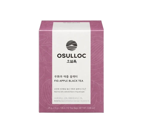 Osulloc Fig Apple Black Tea, 10 Pyramid Tea Bags, Fig, Apple & Cacao Blend from Korea