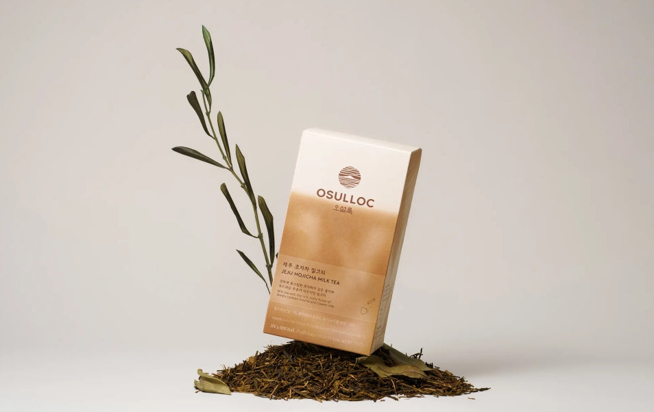 3 x OSULLOC Jeju Hojicha Milk Tea 10 Sticks, Roasted Green Tea Latte from Korea