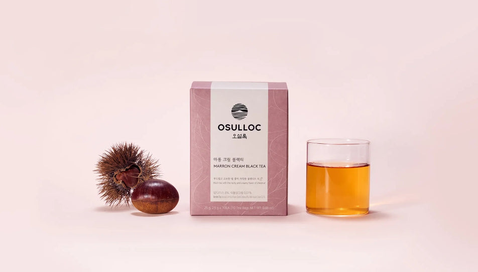 2 x OSULLOC Marron Cream Black Tea 10 Pyramid Tea Bags, Chestnut & Cream from Korea