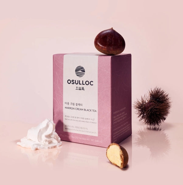 2 x OSULLOC Marron Cream Black Tea 10 Pyramid Tea Bags, Chestnut & Cream from Korea
