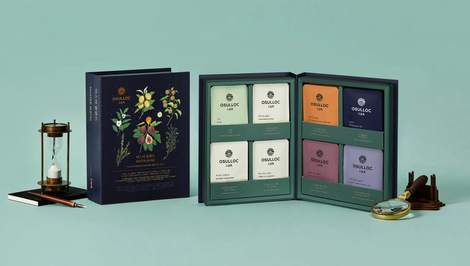 סט מתנות תה Osulloc Master Blend, 32 שקיות תה (8 טעמים X 4ea), מבית Korea_KT