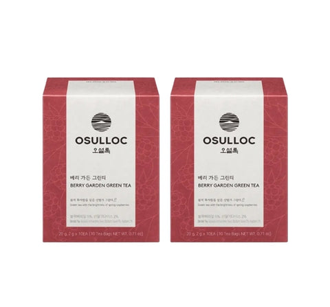 2 x Osulloc Berry Garden Green Tea, 10 Pyramid Tea Bags (Raspberry & Vanilla Infusion) from Korea